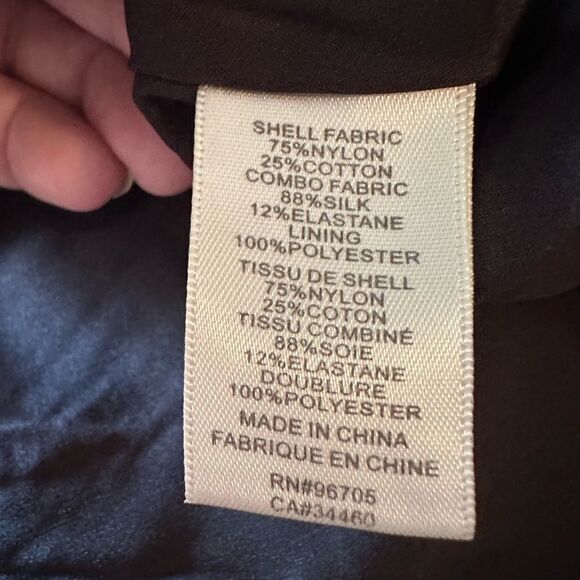 Rebecca Taylor Patterned and sheer crew neck fit and flare black dress- Size 4 - Picture 5 of 5